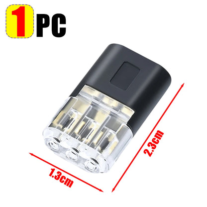 3-Wire Quick Connect Automotive Electrical Connector No-Weld 1.3x2.3cm