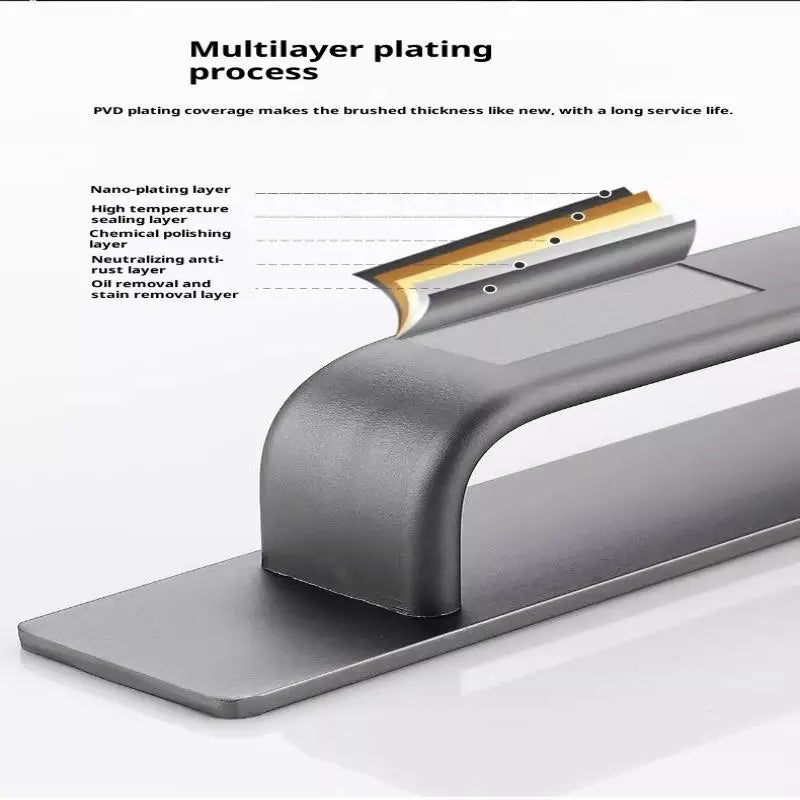 Drill-free Aluminum Handle for Sliding Door Window Drawer Bathroom Push-Pull