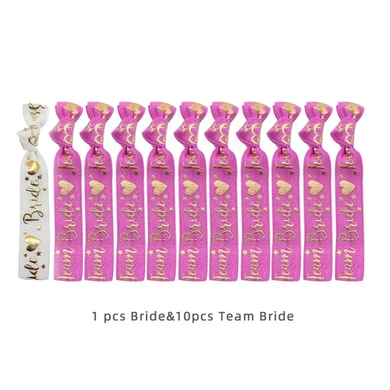 11PCS Bachelorette Party Wristbands Team Bride Bracelet Set Bride To Be Wedding Decoration Hen Party Bridal Shower Supplies