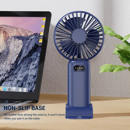Creative Mini Handheld Small Fan USB Charging Portable 5 Speed High Wind Desktop Office Travel Pocket Fan Student Indoor Quiet