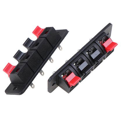 Spring Speaker Terminal Connector 4 Position Wiring Clip 2PCS