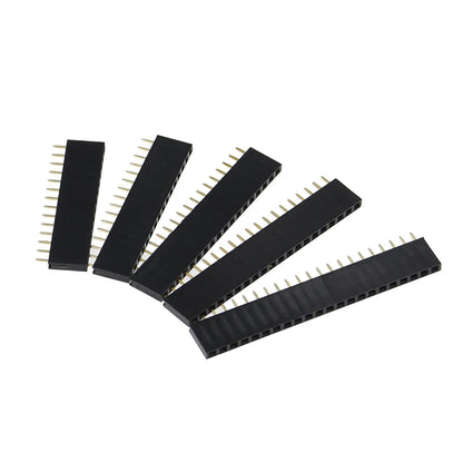 5PCS Single Row Female Pin Header Socket 2.54mm Pitch 1-40P Connector