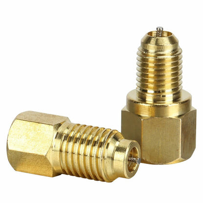 2pcs R12 To R134a R134a To R12 Adapter 1/4 Female Flare 1/2 Acme Male Valve Kits Brass Leak-proof Adapter