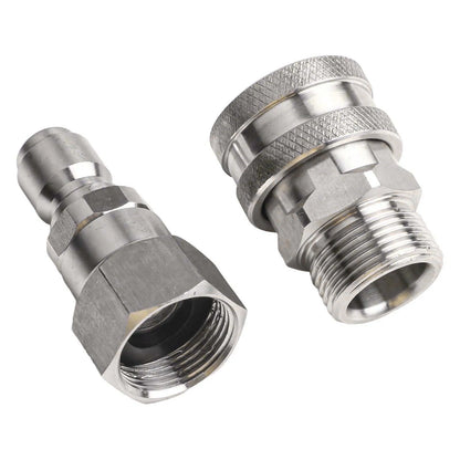 Pressure Washer Adapter Kit — 360° Rotation Male &amp; Female Quick Connector Set, Rust-Resistant Fittings