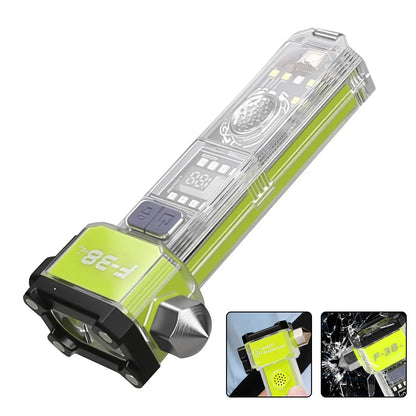 Ultra-bright Rechargeable Flashlight Magnetic Safety Hammer Torch