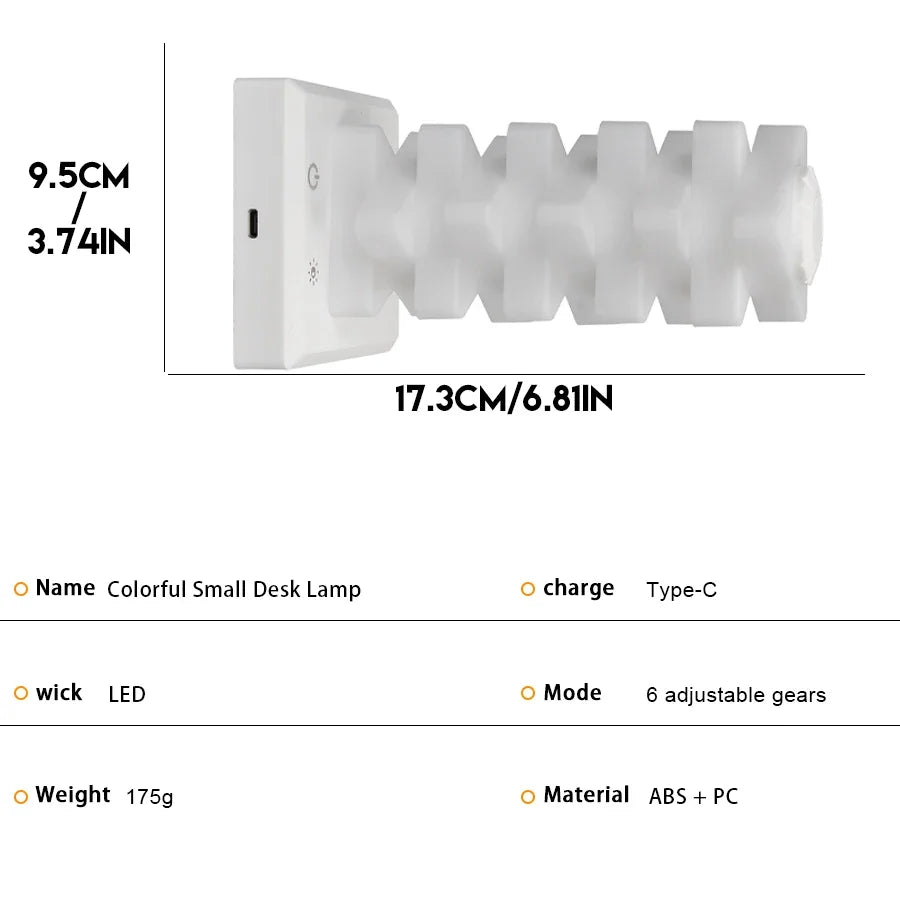 RGB 16 Color Charging Night Light Dazzling Bedroom Bedside Atmosphere Light Decor LED Light DIY Assembly Creative Gift Desk Lamp
