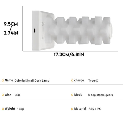 RGB 16 Color Charging Night Light Dazzling Bedroom Bedside Atmosphere Light Decor LED Light DIY Assembly Creative Gift Desk Lamp