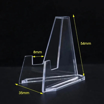 50-1Pcs Acrylic Display Stand Transparent Triangle Commemorative Coin Watch Card Holder Display Rack For Exhibitions Home Decor