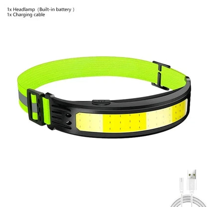 COB LED Sensor Headlamp USB Rechargeable Waterproof Head Torch