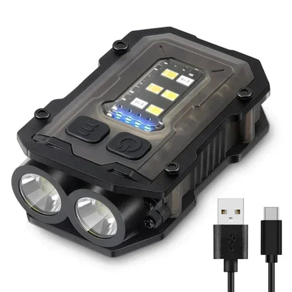 Mini COB LED Flashlight Head Rotation Magnetic Torch USB Rechargeable