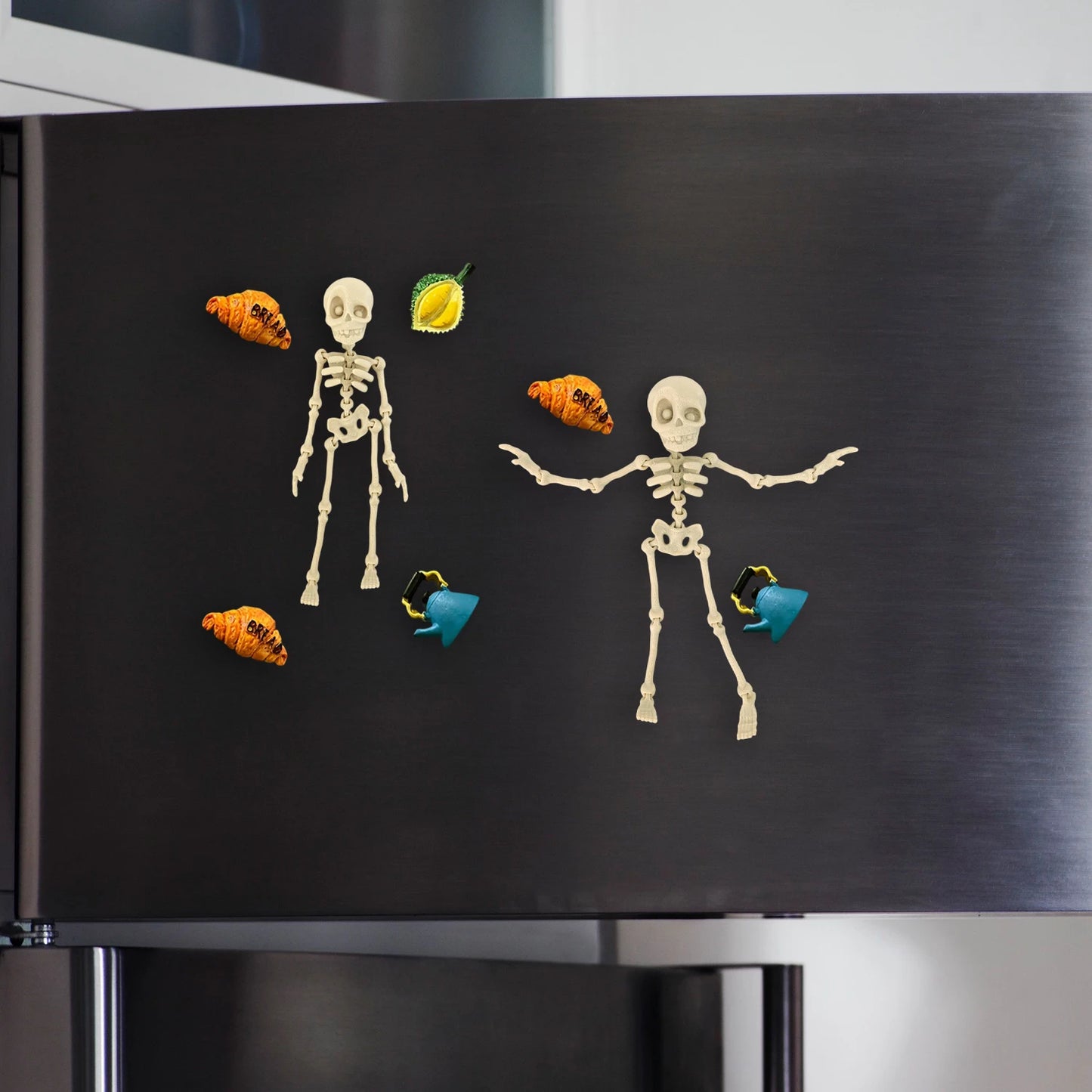 10/1PCS Halloween 3D Poseable Skeleton Magnet with Movable Joints Refrigerator Decoration Halloween Creative DIY Craft Ornament