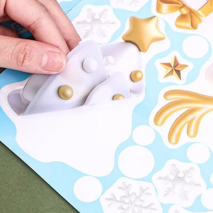 Christmas Window Stickers Winter Snowman Santa Claus Snowflake Reindeer Static Electricity Stickers Ornaments Xmas Home Decor