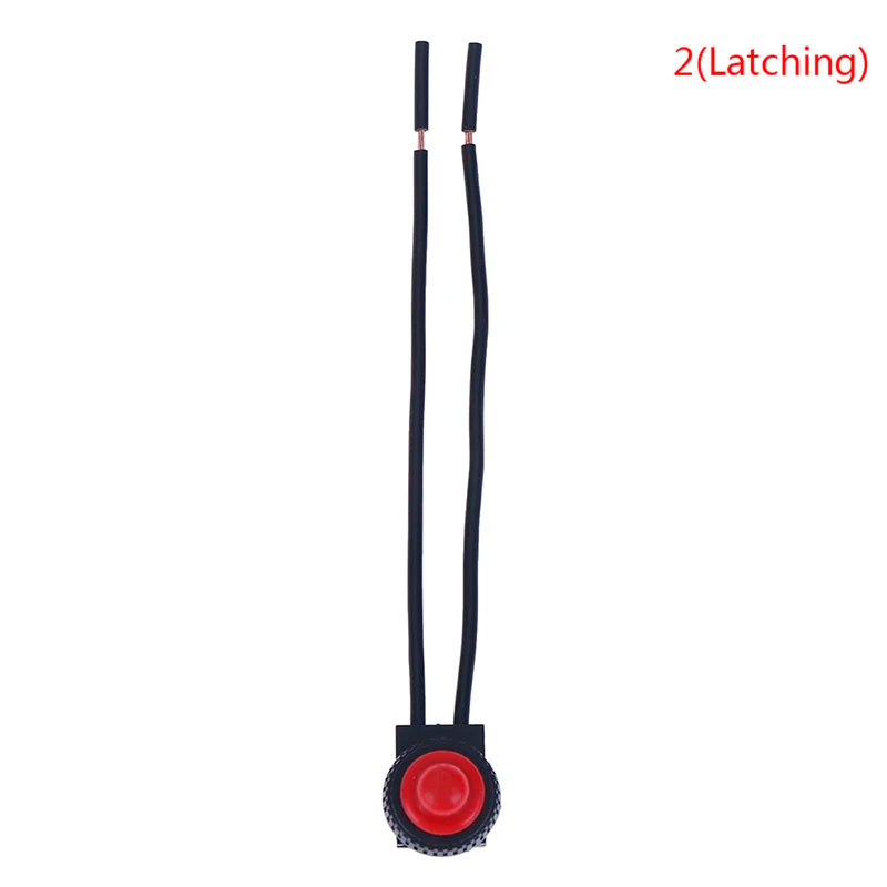 220V Waterproof Push Button On Off Switch With 4 Inch Lead Wire Black