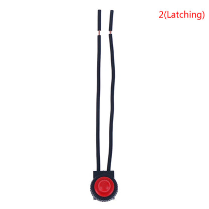 220V Waterproof Push Button On Off Switch With 4 Inch Lead Wire Black