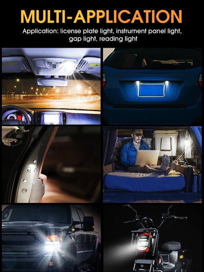 10/5pcs W5W Led T10 Car Light COB Glass 6000K White Auto Automobiles License Plate Lamp Dome Read DRL Bulb Style 12V Universal