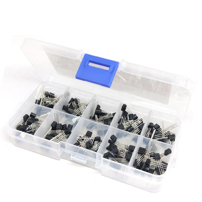 TO-92 Transistor Assortment Kit – BC337, BC327, 2N2222, 2N2907, 2N3904, 2N3906, S8050, S8550, A1015, C1815