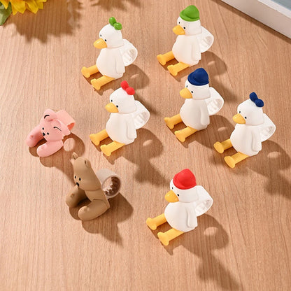 New Bear Duck Punch-free Door Anti-collision Pad Room Bathroom Door Handle Silicone Silent Protection Pad Door Handle Cover