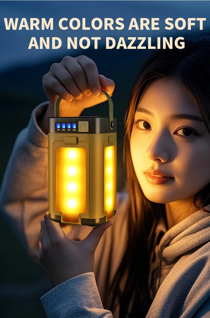 4-leaf Solar  LED Lantern Rechargeable Emergency Flashlight Portable Power Bank Foldable Tent Light for Outdoor Camping Fishing