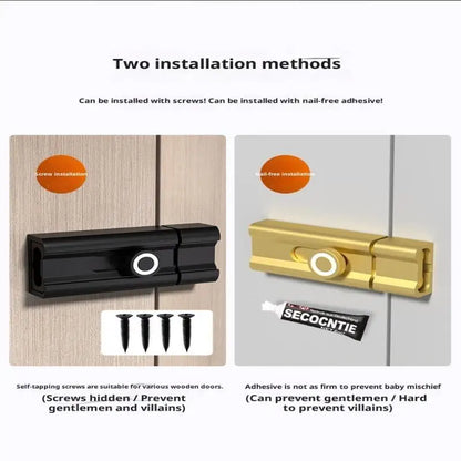 No Punching Door Lock Buckle Anti-Theft Latch Adhesive Hardware