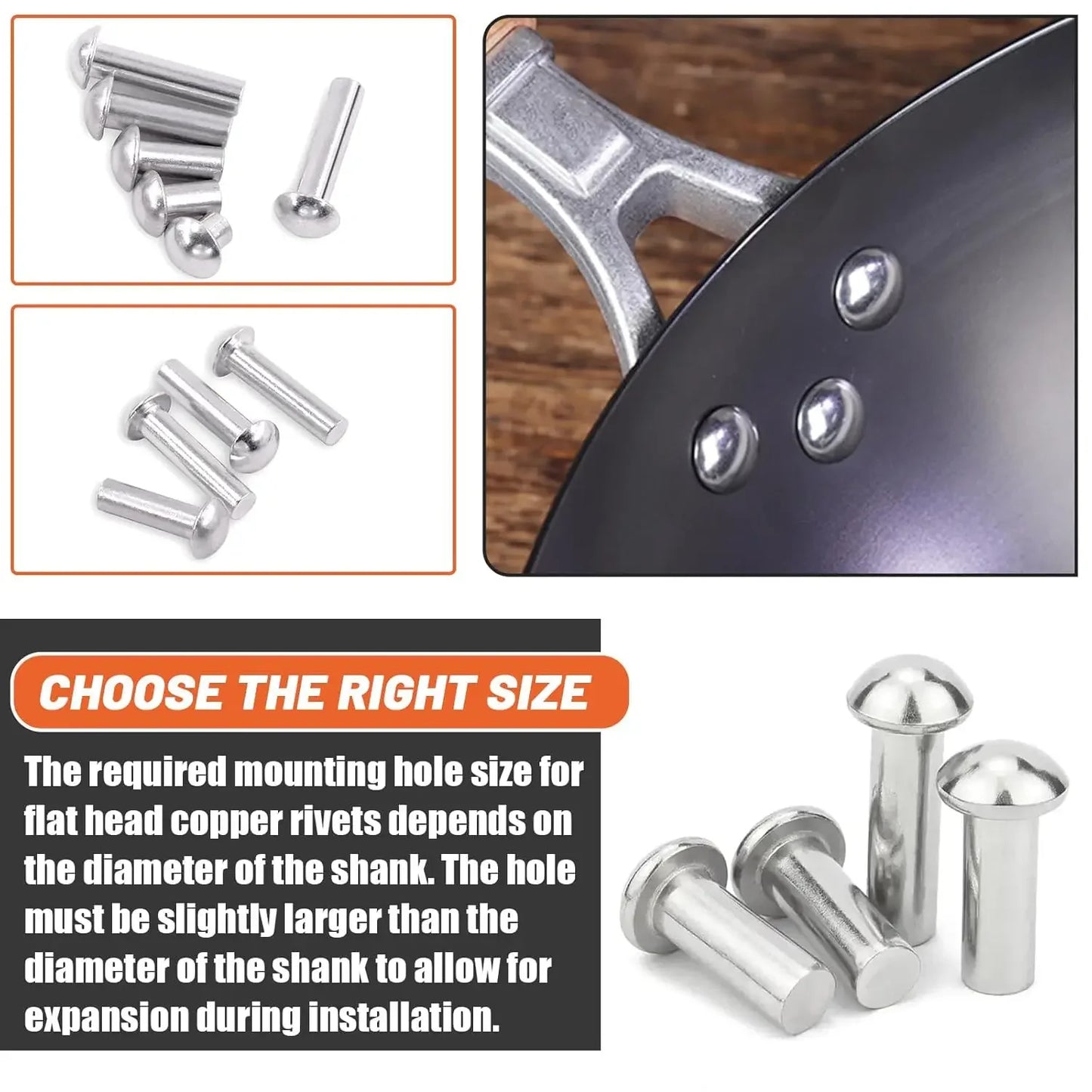 Aluminum Alloy Half Round Head Rivets — Hammer Drive Tapping Expansion Core Rivet Knock Type Fastener