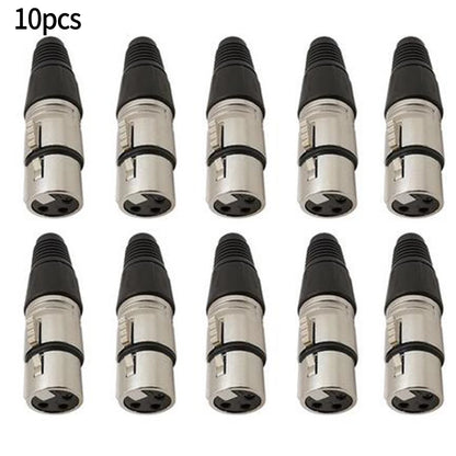 10 Pairs/PCS XLR DMX 3 Pin Audio Microphone Cable Connectors 10pcs Male + 10pcs Female MIC Snake Plug Cable Adapters 8 Options