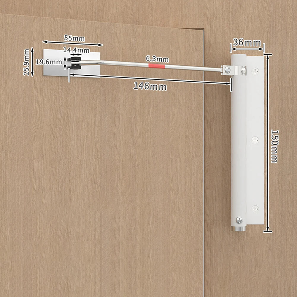 Sliding Door Closer with Automatic Closure Mechanism Hydraulic Functionality for Quiet and Reliable Performance