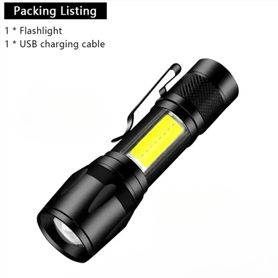 Ultra Bright Rechargeable LED Flashlight Zoomable High Lumens