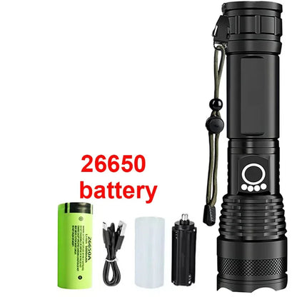 10000LM LED Flashlight Rechargeable Zoom Tactical Torch