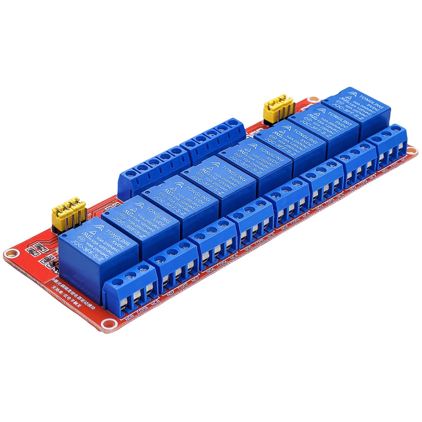 8-Channel 5V/12V/24V Relay Module with Optocoupler for Arduino & Raspberry Pi High/Low Level Trigger