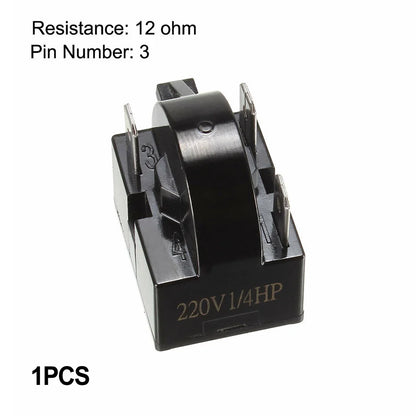 Refrigerator PTC Starter Relay 1/3/4 Pins Compressor Overload Protector, 12Ω / 15Ω / 22Ω Starting Relay