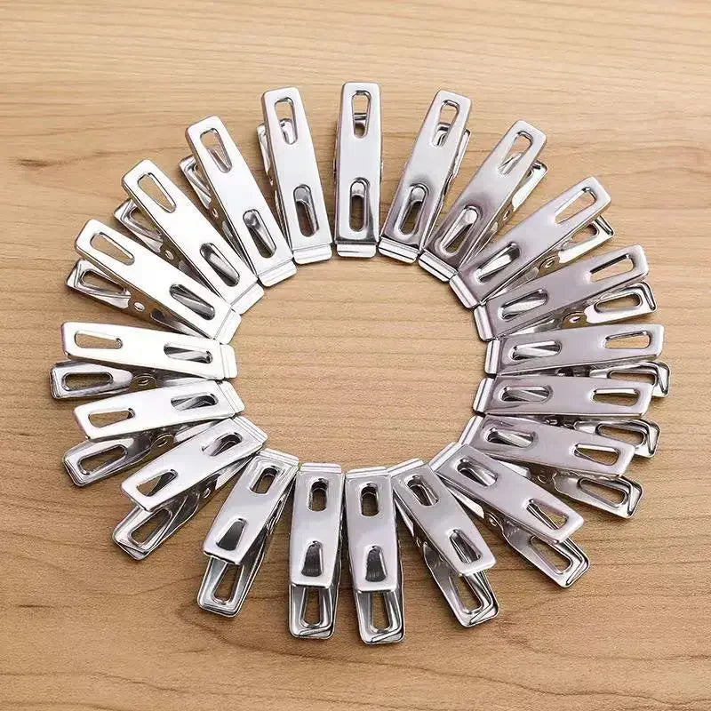 100-20PCS Stainless Steel Clothespins Multifunction Kitchen Sealing Clips Mini Photos Clip Clothes Pegs Hangers Clamps Storager