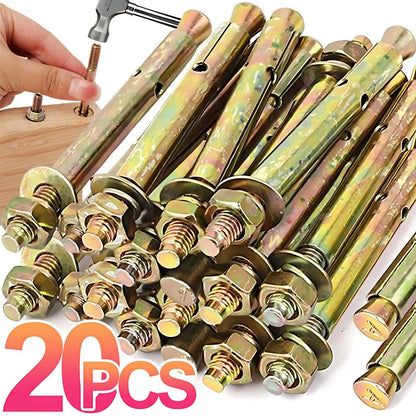 20/1PCS Heavy Duty Expansion Bolt Anchor M6 Sleeve Plasterboard Carbon Steel Wall Fix Bolts for Concrete Hardware