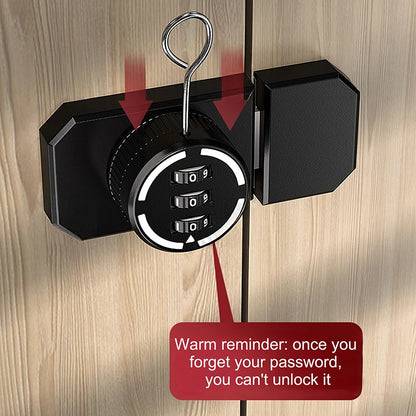 New 1 Set No-Punch Combination Door Lock 3 Digit Password Cabinet Locks With Combination Latch For Closet Door Door