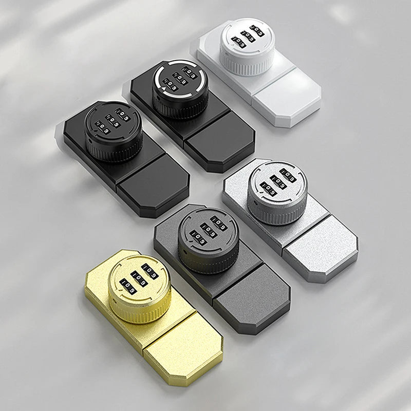 New 1 Set No-Punch Combination Door Lock 3 Digit Password Cabinet Locks With Combination Latch For Closet Door Door