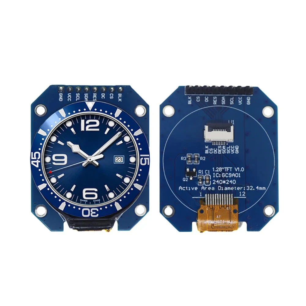 1.28-Inch Round TFT LCD Display Module 240x240 RGB GC9A01 SPI Interface