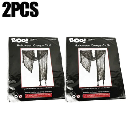 5/1PCS Halloween Black Gauze Horror Haunted Houses Decor Black Creepy Cloth Party Home Doorway Wall Gauze Terror Scene Props