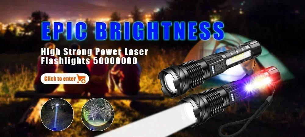 1/2Pack Super Bright Flashlight USB Rechargeable LED Long Range Tactical Torch Lamp Outdoor Waterproof Camping Fishing Lantern