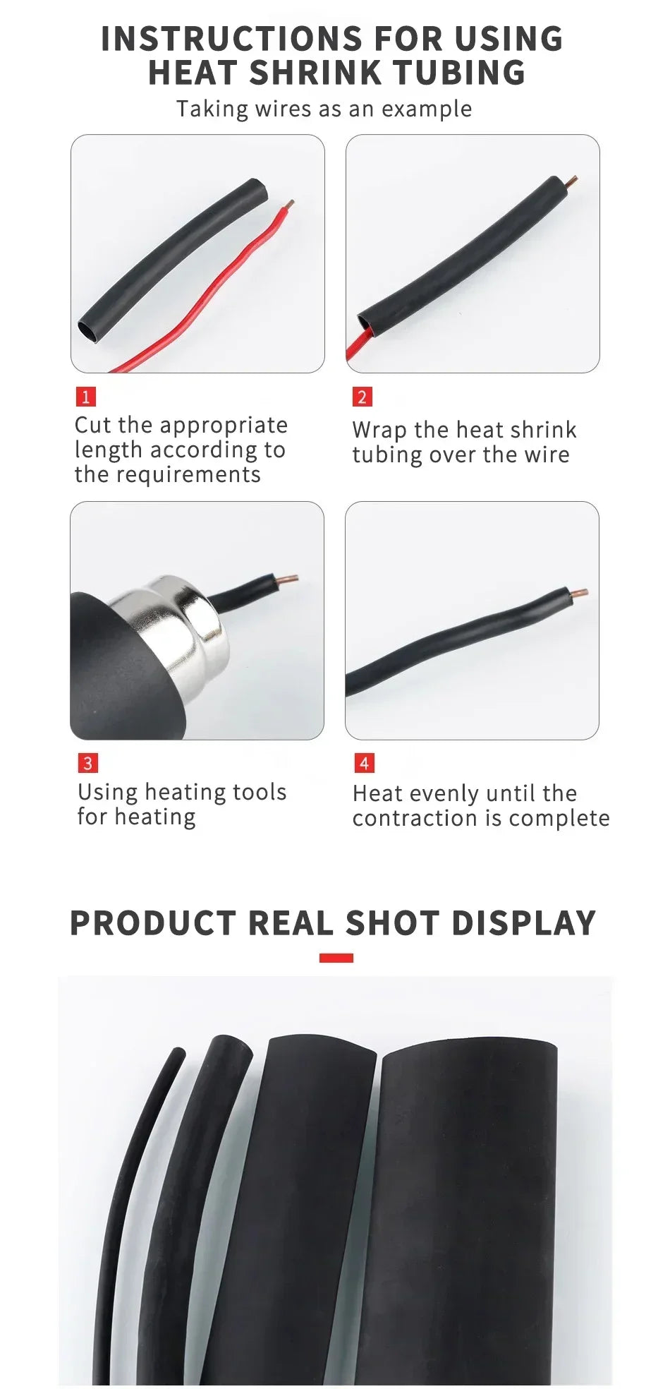 3:1 Dual Wall Heat Shrink Tubing 10M-200M Adhesive Lined Waterproof Wire Cable Sleeve