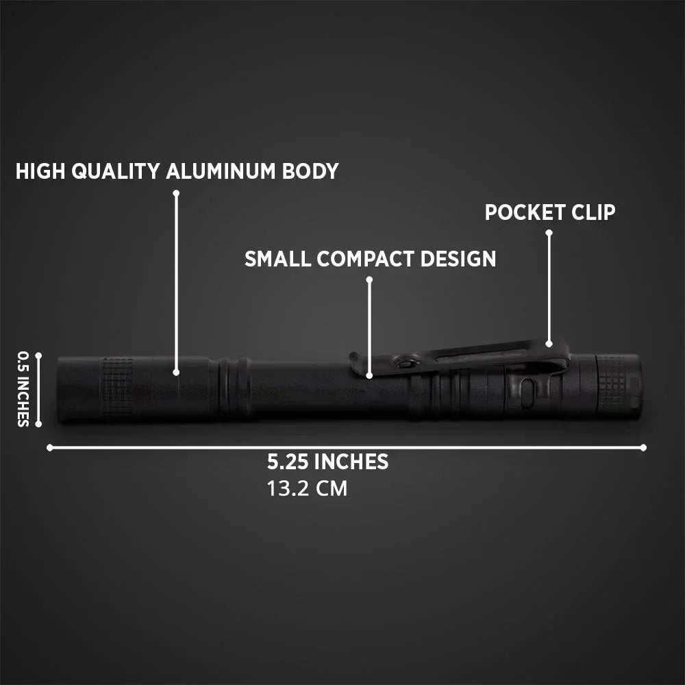 Mini Portable LED Pen Light with Clip Ultra Bright High Lumens Pocket Handheld Flashlight Torch for Camping Outdoor Emergency