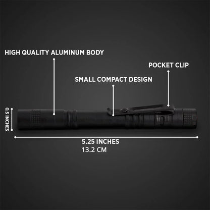 Mini Portable LED Pen Light with Clip Ultra Bright High Lumens Pocket Handheld Flashlight Torch for Camping Outdoor Emergency