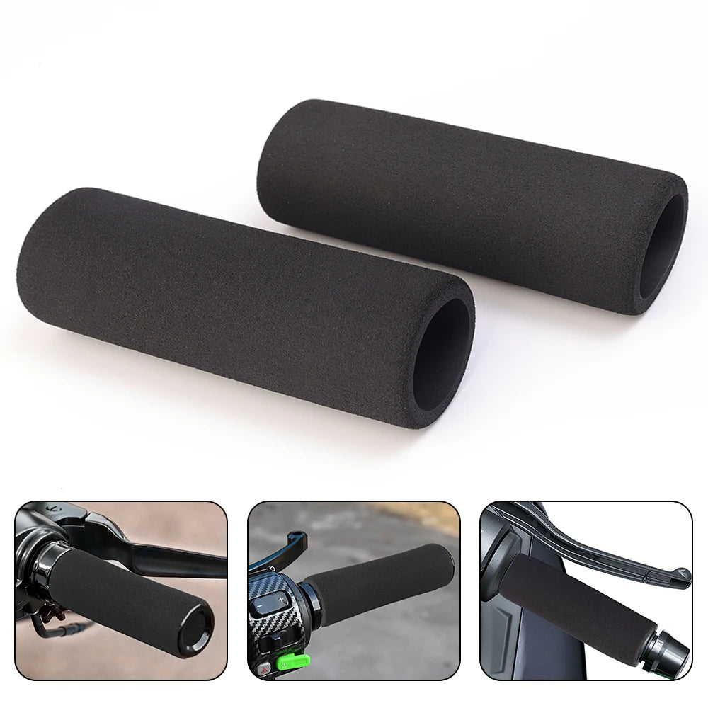 Motorcycle Grip Covers Anti Vibration Comfort Foam Slip-On Handlebar Grips Universal Soft Sponge Sleeve Non-Slip for Motorbike