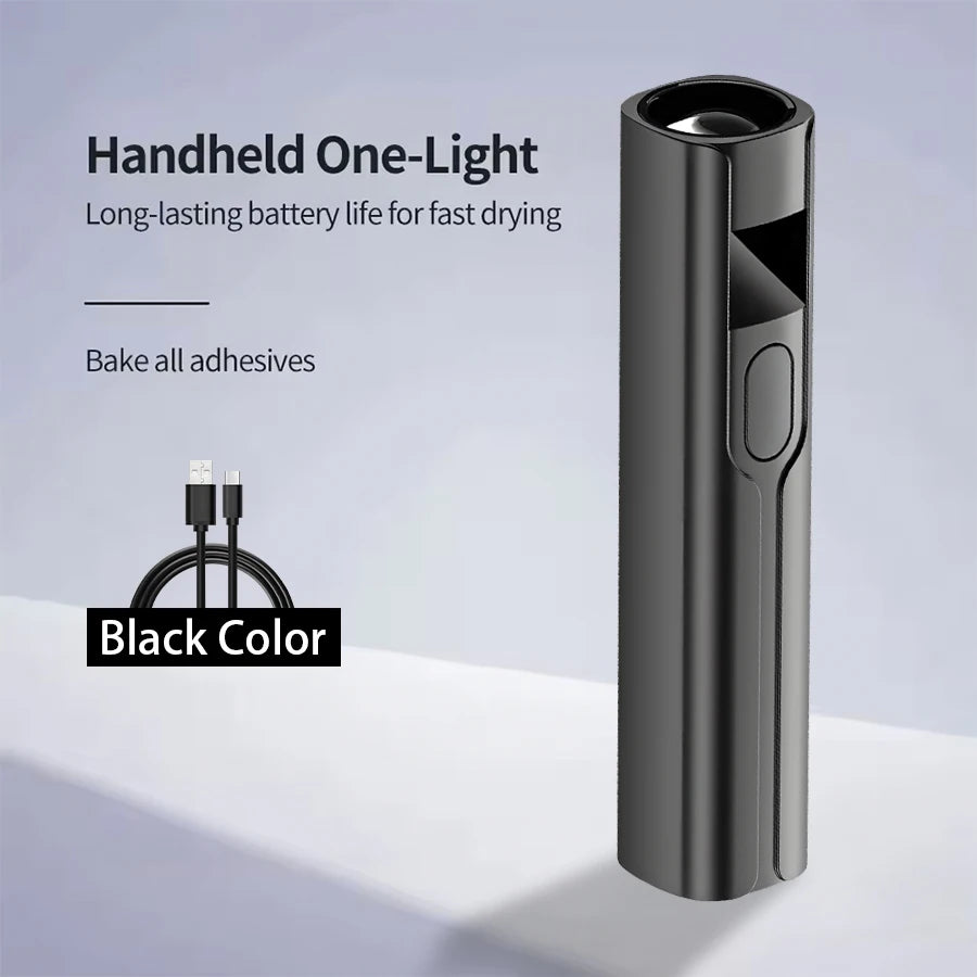 Rechargeable Professional UV LED Nail Lamp — Portable Mini Desk Nail Dryer with Display Stand for Gel Nail Art