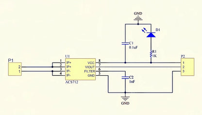 ACS712 Hall Current Sensor Module 5A/20A/30A with Power Indicator for Arduino
