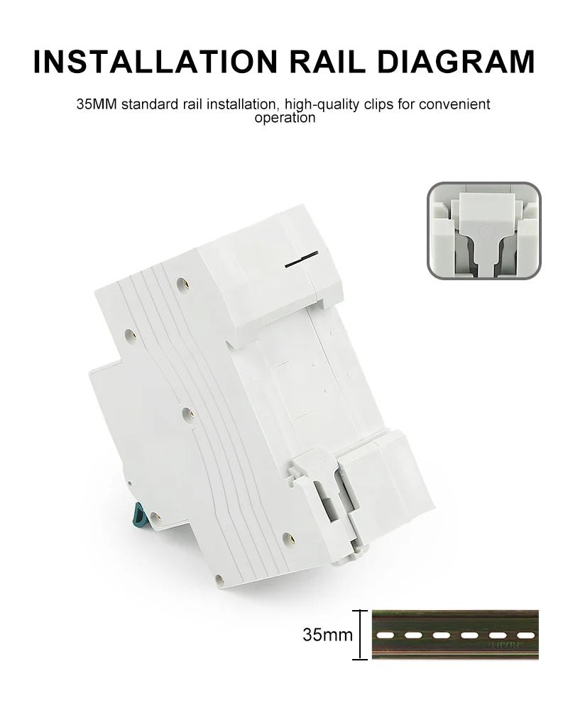 RCBO Electro-Magnetic Type Residual Current Circuit Breaker 2P 1P+N, Overcurrent and Leakage Protection 50/60Hz