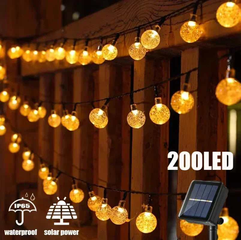 2024 Outdoor Light 100 LED Solar Light Outdoor IP65 Waterproof String Fairy Lamps Solar Garden Garlands Christmas Decoration 12M