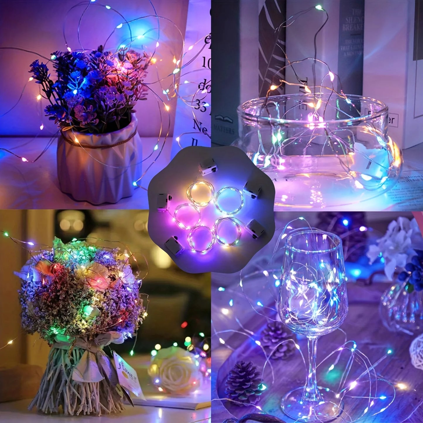 10Packs 1m LED String Lights Warm/Multicolor/Red/Green/Blue/Pink/Purple/White Christmas Atmosphere Firefly Lamp Starry Sky Light