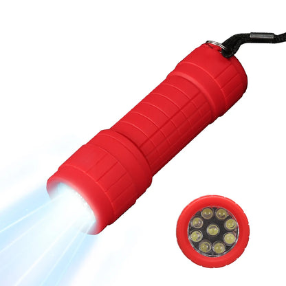 Mini Portable Children's Flashlight Nine XPE Lamp Beads Strong Lighting Using 3 NO.7 Batteries Fixed Focus Pocket Outdoor Torch