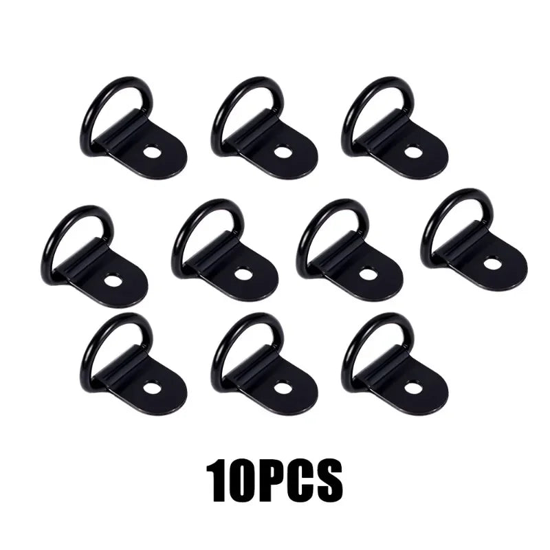 20/10pcs Stainless Steel D Shape Pull Hook Tie Down Anchors Ring Iron Cargo Tie Down Ring Car Truck Trailers RV Boat Accessories