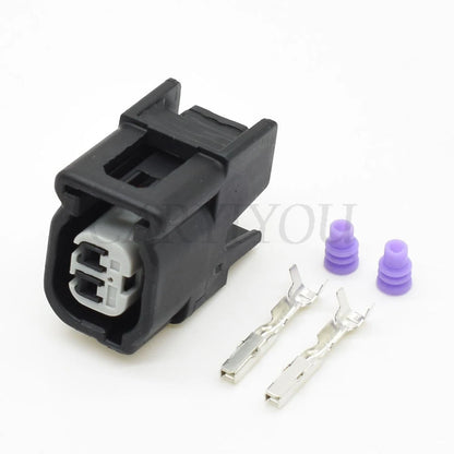 2-Pin 1mm Waterproof Female Connector DJ70210H-1-21 with Terminals & 15cm Wires Automotive
