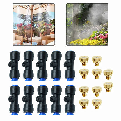 10-Pack Brass Water Spray Atomizers For Efficient Garden Cooling & Irrigation Easily Installed And Removed